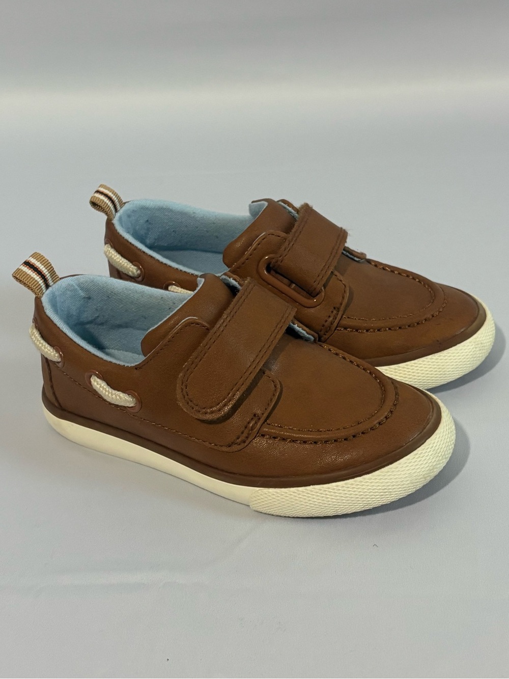 Brown Faux Leather Boat Shoes